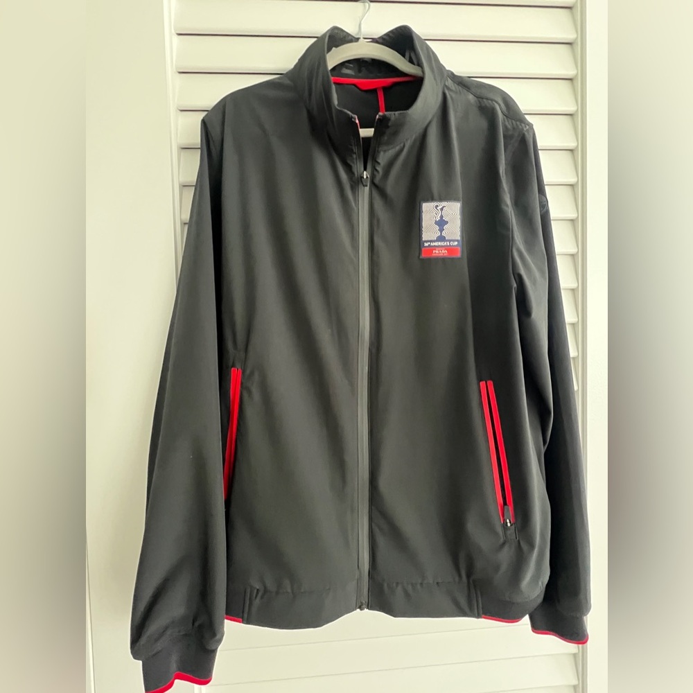 North Sails Black Windbreaker with Red Accents